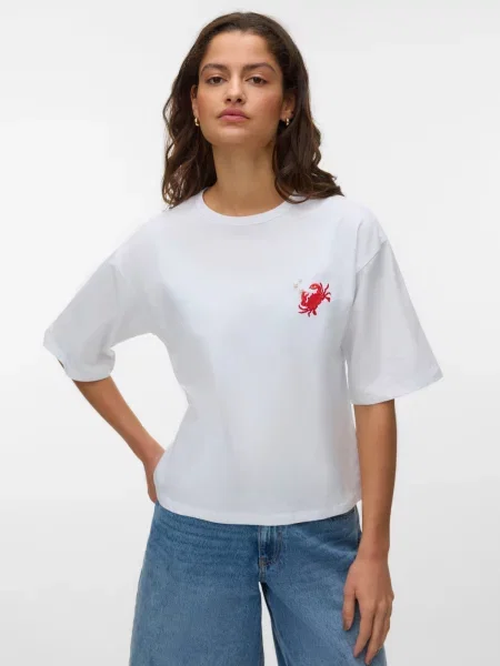 Vero Moda Tricou Tammie alb
