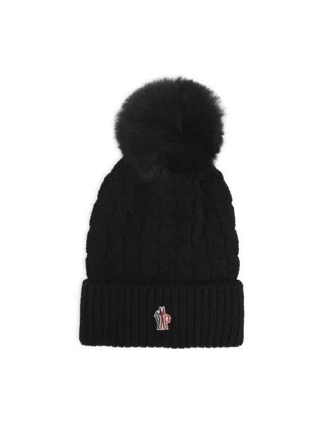 Dzianinowa czapka Moncler czarna