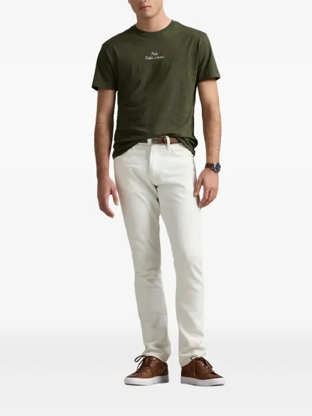 Slip de baie Polo Ralph Lauren cu broderie din piele de căprioară în carouri albastru