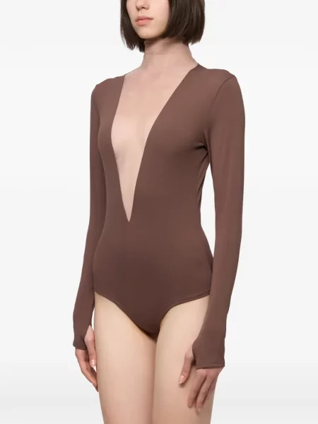 Lung top Atu Body Couture din tul maro