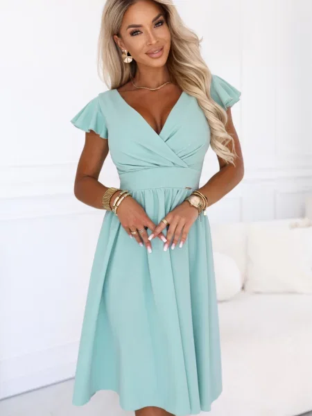 Rochie mini Numoco cu mâneci scurte cu decolteu rotund
