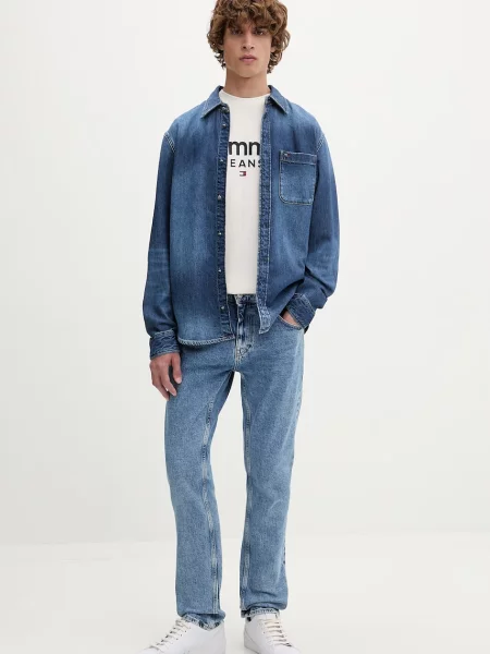 Tommy Jeans srajca denim modra