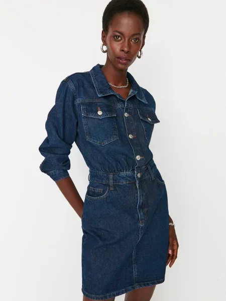 Rochie din denim Trendyol albastru
