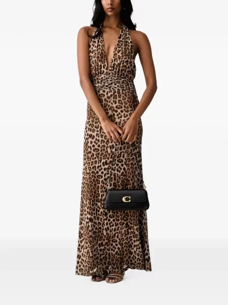 Rochie Bardot cu imagine cu model leopard