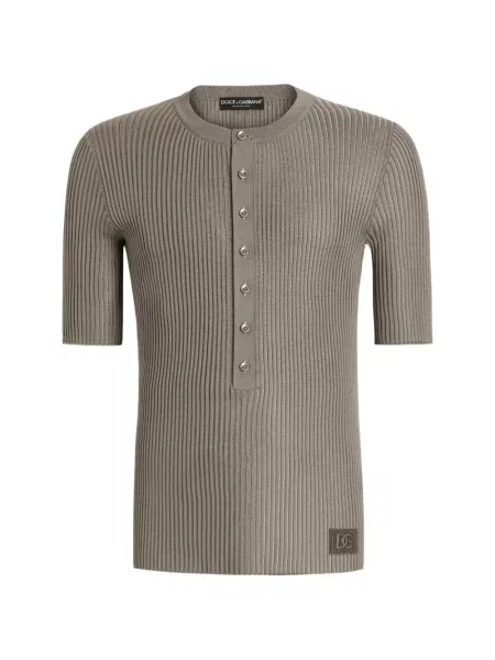 Pulover Dolce & Gabbana de mătase maro