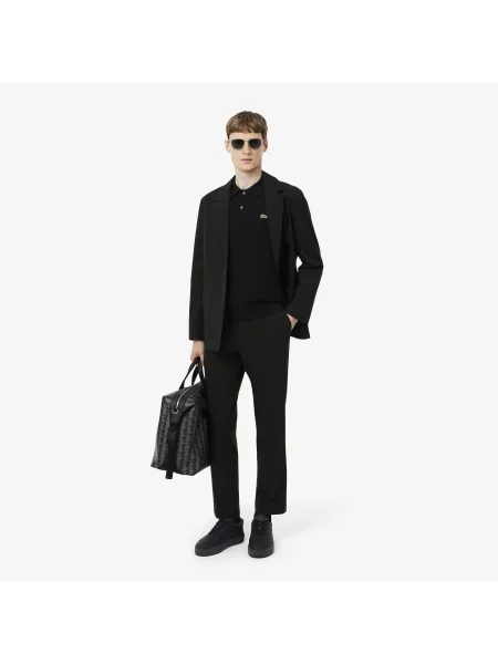Lacoste Classic Fit Dzianinowa Koszulka Polo czarny