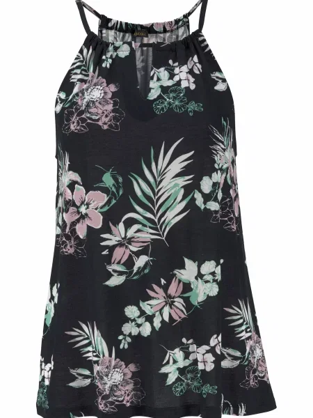 LASCANA Top metalic / verde deschis / roz pal gri