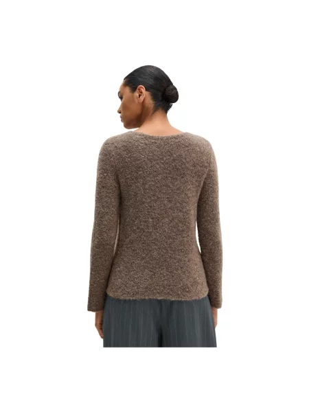 Sweter Marc O'polo wełniany z długim rękawem brązowy