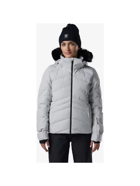 Kurtka z kapturem Rossignol Staci Insulated biało szary S biała