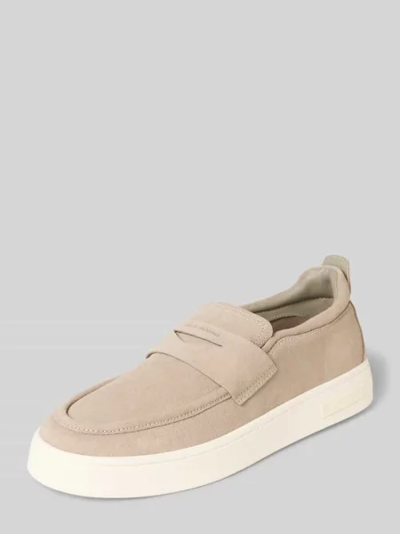 Półbuty Armani Exchange skórzane beżowe