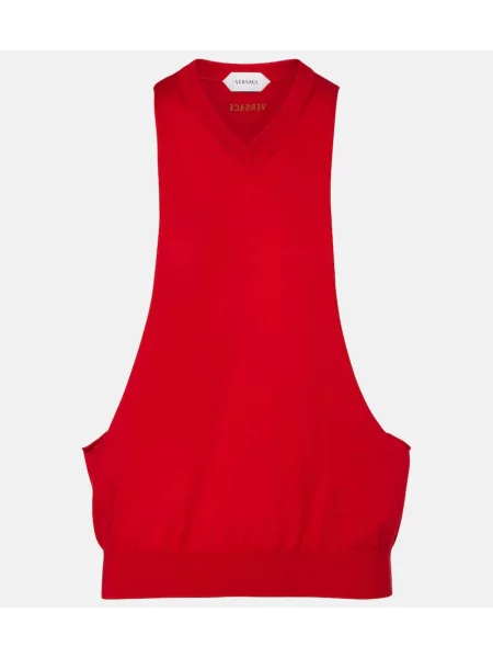 Top Versace tricotate roșu