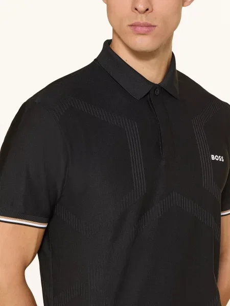 Boss Funkcjonalna Koszulka Polo Goc schwarz czarna