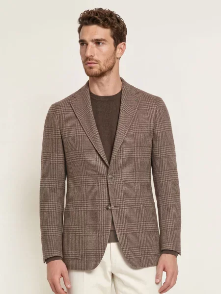 Tagliatore Sako Extra Slim Fit tmavě / černošedá hnědá