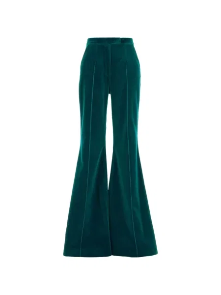 Pantaloni Costarellos de catifea evazate verde