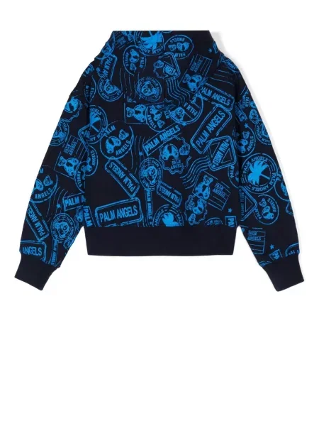 Bluza z kapturem dziecięca Palm Angels niebieska