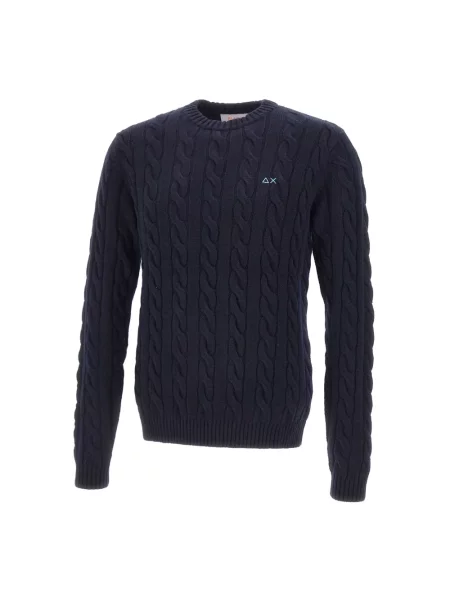 Sweter Sun68 z kapturem niebieski
