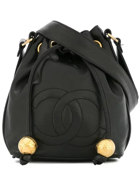 Mini stahovací šňůrka náhrdelník Chanel Pre-owned černý