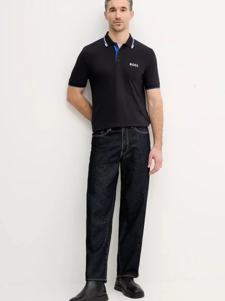 Поло Boss Green с аппликацией белое