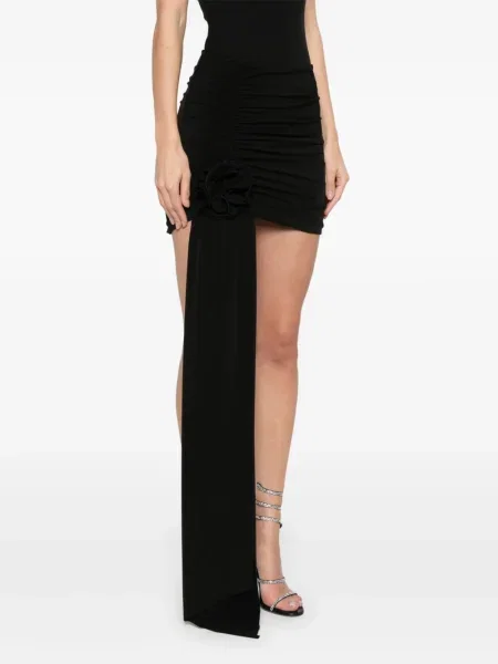 Fusta mini Nissa cu model floral negru