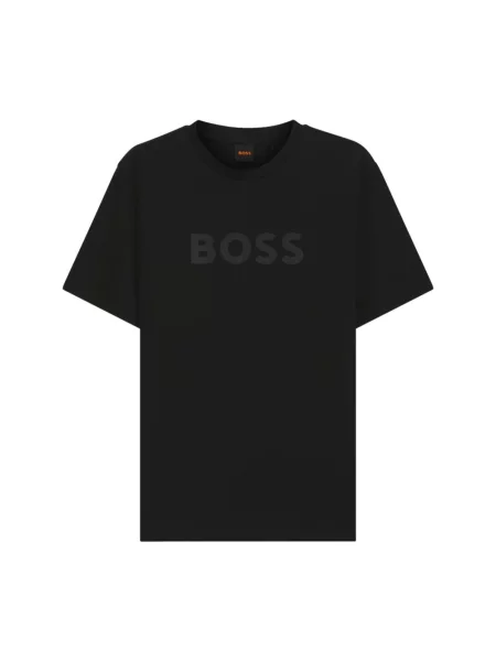 T-shirt o kroju regular fit z czystej bawełny model TE_LOGO' Boss Orange czarna
