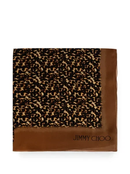 Копринен шал Jimmy Choo кафяво
