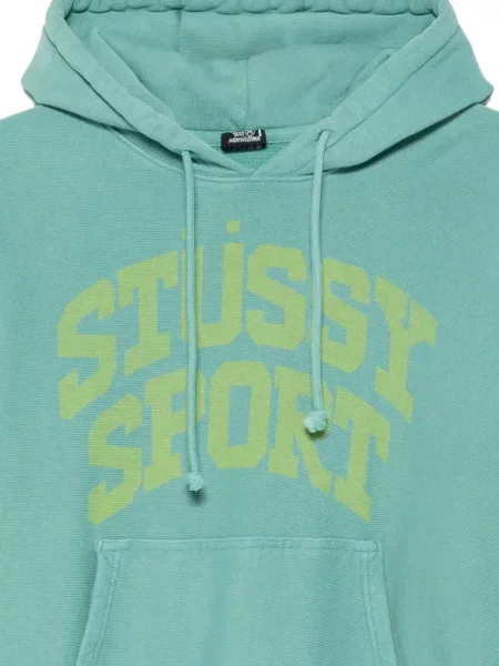 Hanorac cu glugă Stüssy cu imagine cu cordon verde