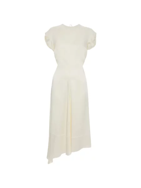 Rochie midi Victoria Beckham asimetrică alb