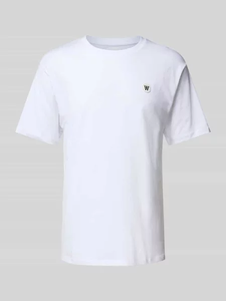 T-shirt o kroju regular fit z czystej bawełny Wood Wood biała