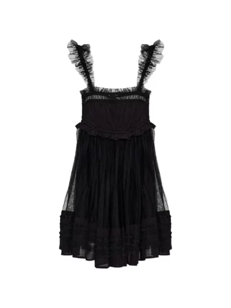 Rochie mini Allsaints cu volane din tul negru
