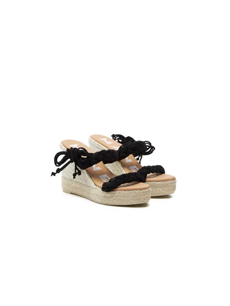 Manebi Espadrilky Hamptons Two Braided Bands Wedge Espadrilles K WE černá