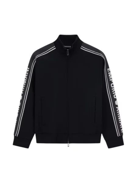 Bluza rozpinana Emporio Armani z dżerseju z logo czarna