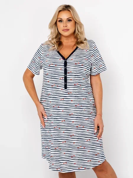 Scurt cămașă cu mânecă scurtă Italian Fashion cu imagine cu mâneci scurte alb