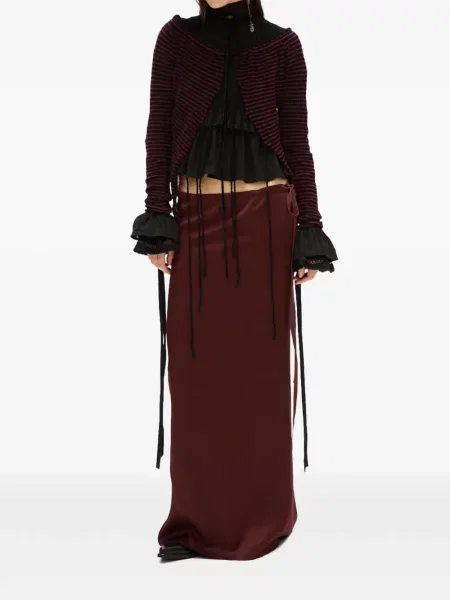 Fustă Ann Demeulemeester cu legături roșu
