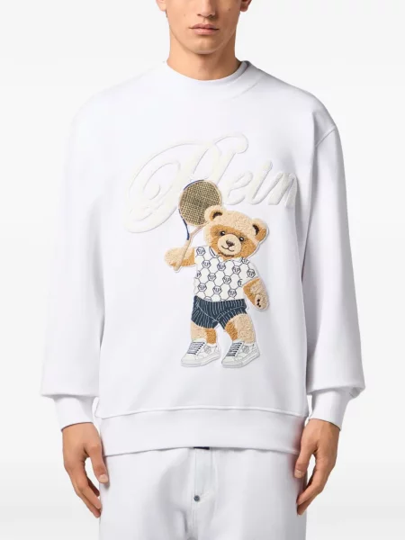 Hanorac crewneck Philipp Plein alb