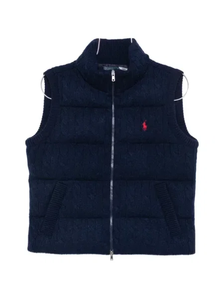 Плетен елек Polo Ralph Lauren синьо