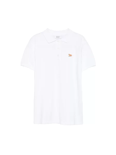 Koszulka polo Maison Kitsune z krótkim rękawem biała
