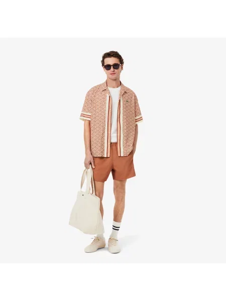 Lacoste Koszula O Prostym Kroju Z Monogramem pomarańczowa
