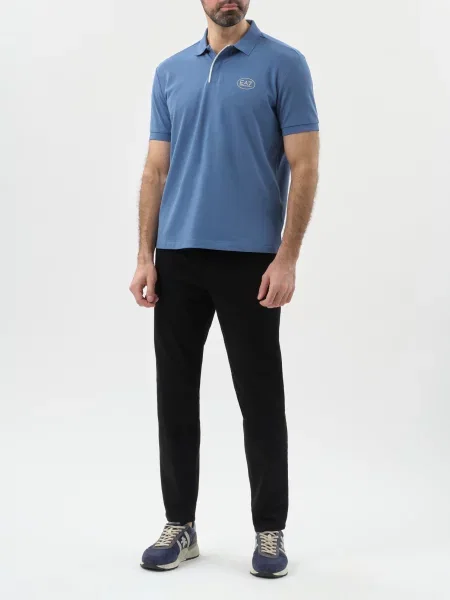 Поло Ea7 Emporio Armani голубое