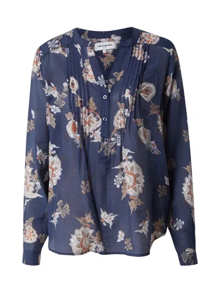 Lollys Laundry Bluză / albastru închis / maro / portocaliu bej