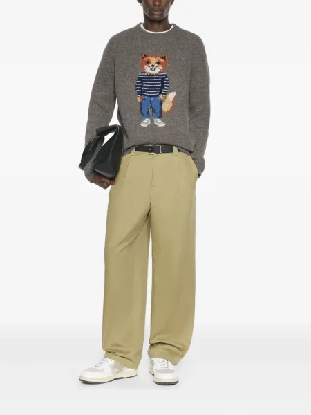 Pulover Maison Kitsune gri