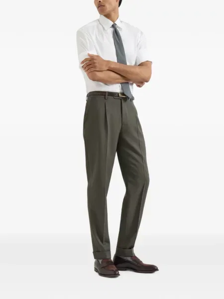 Pantaloni Brunello Cucinelli de lână verde