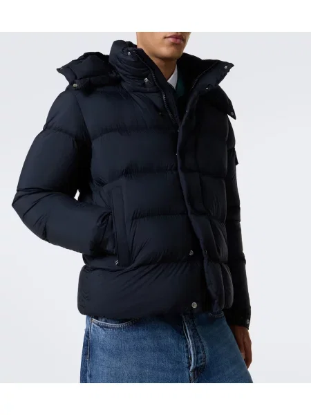 Geacă cu puf Moncler Maya cu glugă albastru
