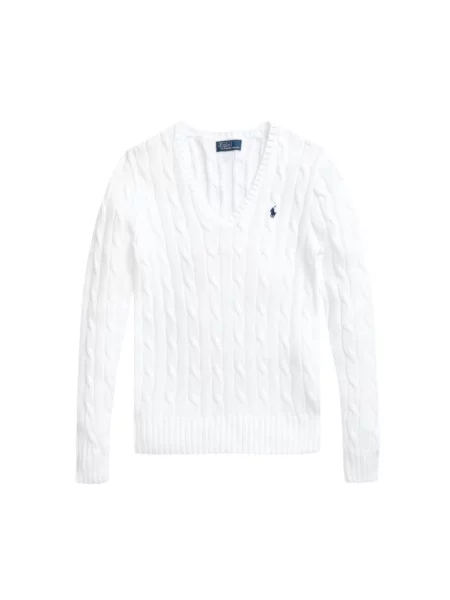 Dzianinowy sweter Polo Ralph Lauren biały