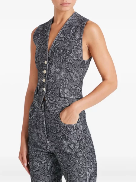 Елек Temperley London на цветя с принт черно