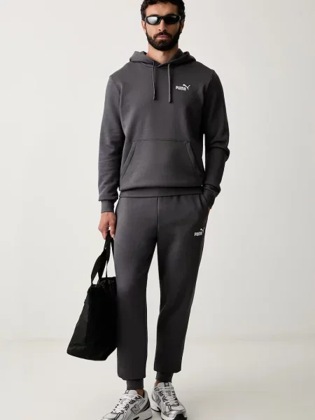Puma hanorac cu glugă pentru bărbați cu Essentials gri