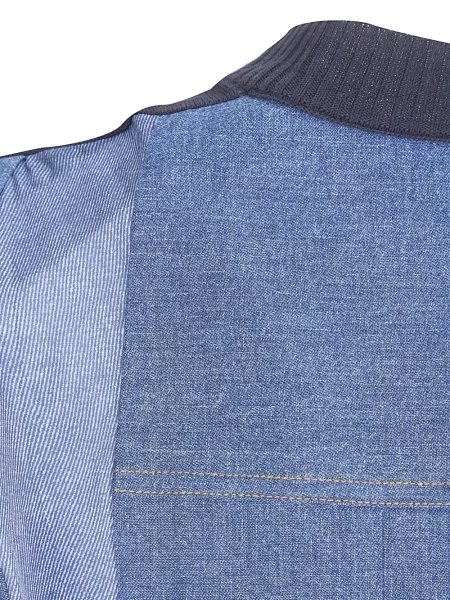 Dzianinowa sukienka jeansowa Sacai garniturowa niebieska