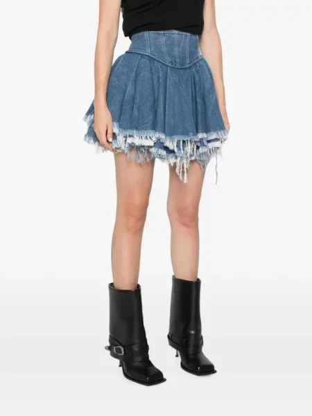 Fustă din denim Versace Jeans Couture albastru