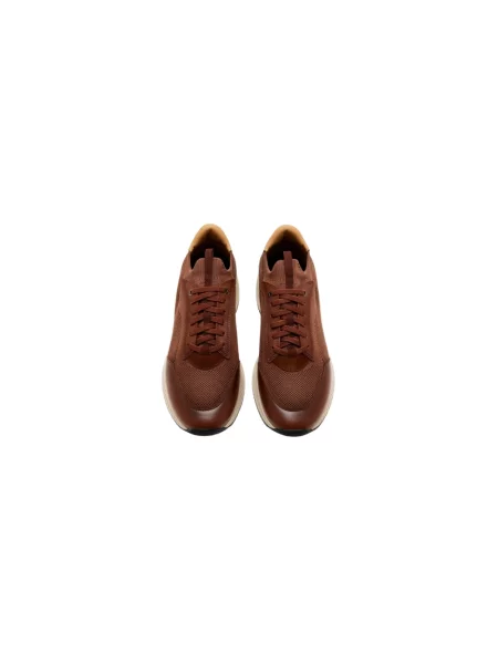 Sneakersy Boss skórzane brązowe