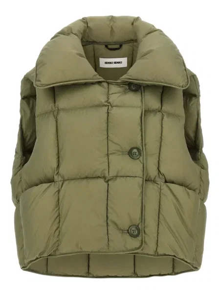 Pikowana kołnierzykowy kamizelka Ienki Ienki zielona