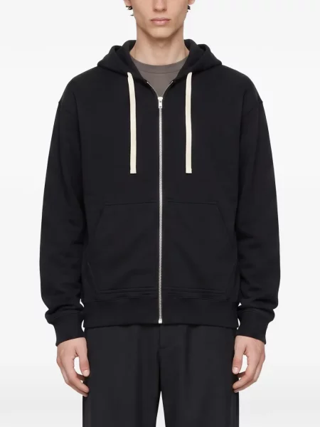 Hanorac cu glugă Jil Sander cu cordon negru